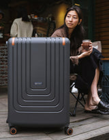 Eminent Vertica Zipperless Checked 76cm Suitcase - Grey