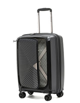 Tosca 66cm-H Space-X Collection Polypropylene Top-Lid opening Checked luxury trolley luggage TCA100B Black