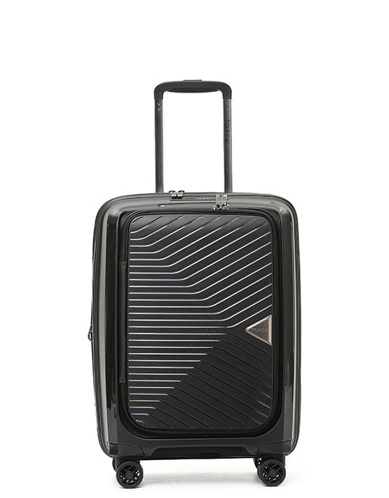 Tosca 55cm-H Space-X Collection Polypropylene Top-Lid opening Carry-on luxury trolley case TCA100C Black