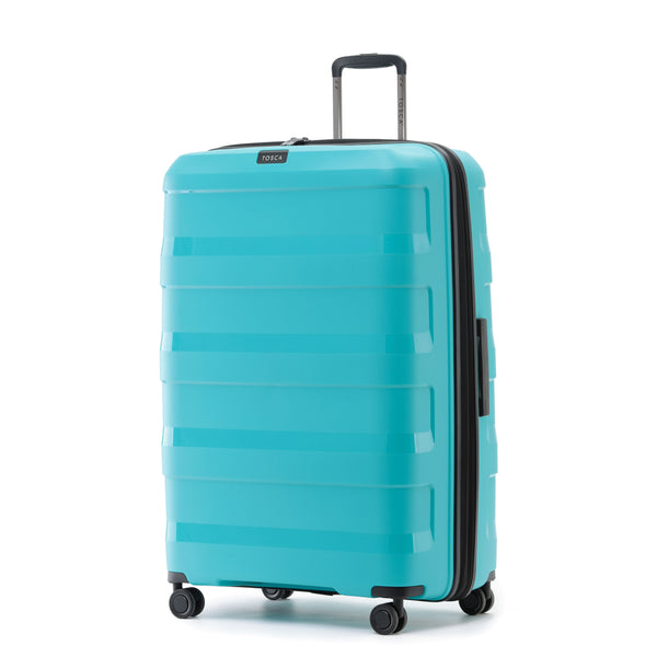 Tosca 81cm Comet Collection hard side polypropylene checked trolley case TCA200XL-Teal