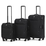 Tosca Luna-Lite Collection Full Set 77/65/52 Softside checked four-wheel trolley cases TCA234set-Black/Grey