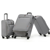 Tosca Luna-Lite Collection Full Set 77/65/52 Softside checked four-wheel trolley cases TCA234set-Grey/Orange