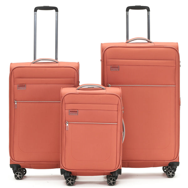 Tosca Vega Collection Luxury Softside trolley luggage-Full set 81/70/55cm TCA720 Rust