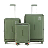 Tosca Cruiser Collection polypropylene front access trolley case set 77cm/67cm/54 TCA875-Full set Khaki-orange trims