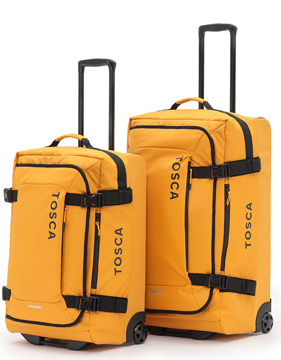 Tosca Delta Range 2-Pce set Stand-up Wheel Travel Bags 60/70cm TCA960-Yellow