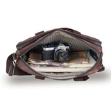 Tosca Vegan Leather Cross body satchel briefcase 40cm-W VG014-Chocolate