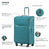 Tosca So-Lite 4.0 Collection soft side 79cm-H trolley case AIR5055A-Teal