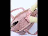 Tosca Metro Collection fashion quilted large travel tote MET980-Mauve