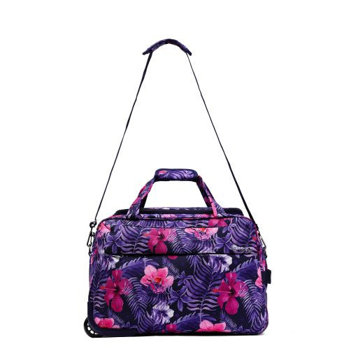 Tosca So-Lite light weigh Purple flowers carry on wheel bag luggage AIR4044WB