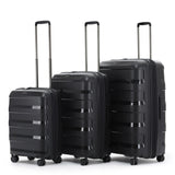 Tosca Comet Black Hard side Polypropylene Luggage Set 78cm/67cm/55cm TCA200-Black