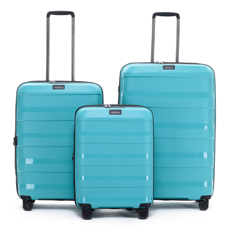 Tosca 67cm Teal Comet Checked 67cm Hard side luxury polycarbonate Trolley case TCA200B