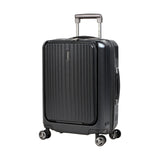 Eminent - Carry On 55cm - Black Top lid Front Opening design Hardside Small Trolley case with USB port KK50C
