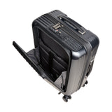 Eminent - Carry On 55cm - Black Top lid Front Opening design Hardside Small Trolley case with USB port KK50C