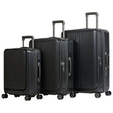 Eminent - Carry On 55cm - Black Top lid Front Opening design Hardside Small Trolley case with USB port KK50C