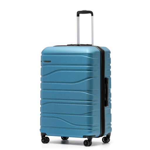 New Zealand Luggage Co - Checked 77cm Franz Josef Collection Trolley Luggage SS604A Lake Blue