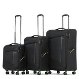Tosca 54cm cm Max-Lite Black-lime green trims Softside Carry-on Trolley luggage TCA7077C