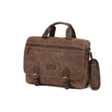Tosca Waxed Canvas Collection 40cm-w cross body luxury satchel WC003-brown