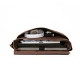 WC004 40cm-W Tosca Waxed Canvas Collection reporter style satchel-Brown