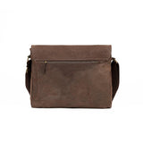 WC004 40cm-W Tosca Waxed Canvas Collection reporter style satchel-Brown