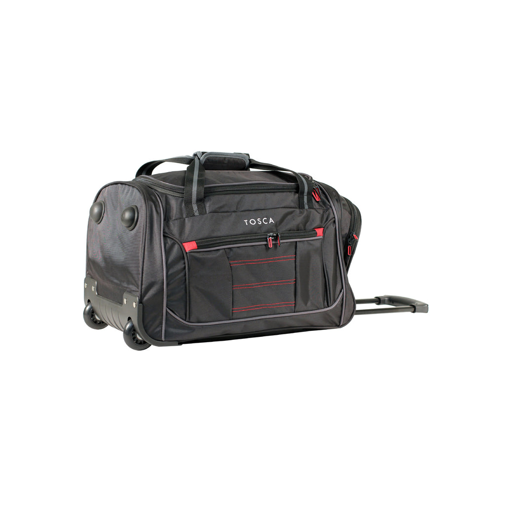 TCA794TWS Tosca Black 48cm Wheeled Sport Duffle Bag The New