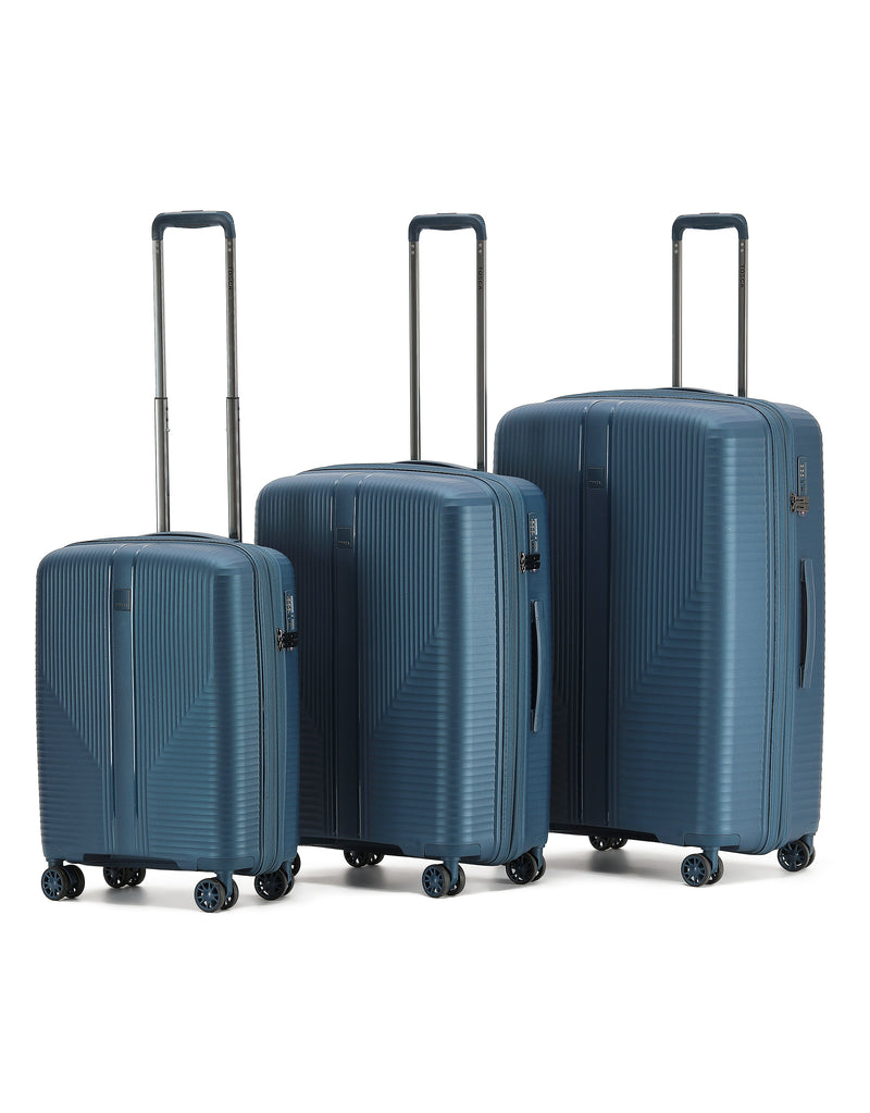 Tosca F-Lite Collection Polypropylene Premium Luggage set 77/65/54cm TCA846-Navy
