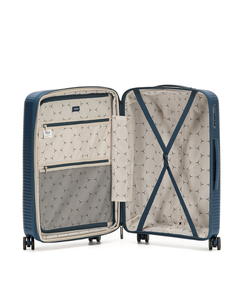 Tosca F-Lite Collection Polypropylene Premium Luggage set 77/65/54cm TCA846-Navy