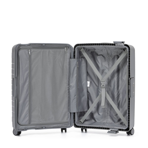 Tosca Vault Collection Clamp Style Polypropylene Premium set of trolley cases 77/67/54cm TCA219-Grey