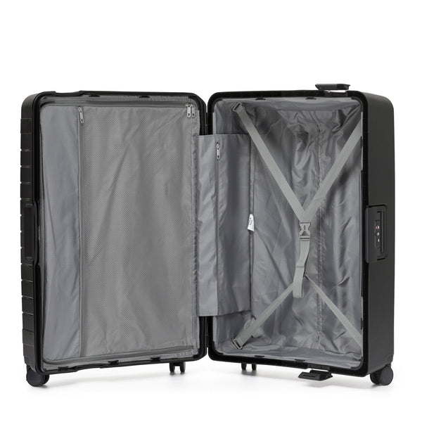 Tosca Vault Collection Clamp style Premium polypropylene luggage set 77/67/54cm trolleys TCA219-Black