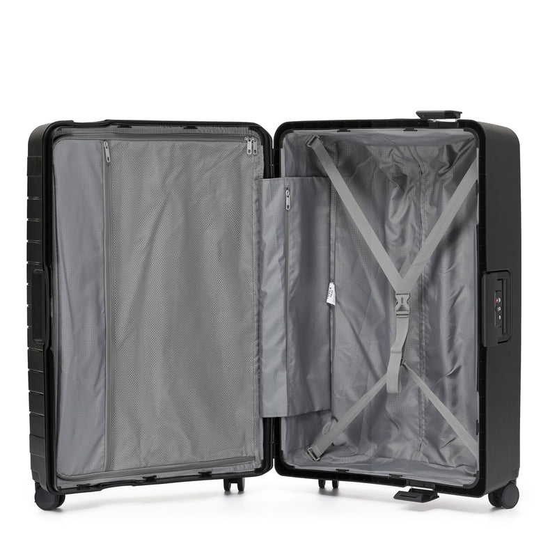 Tosca Vault Collection Clamp style 77cm Polypropylene Premium trolley luggage TCA219A-Black
