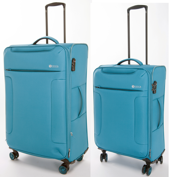 Tosca So-lite Teal Lightweight Soft side trolley set 66cm/52cm AIR4044-2Pce set