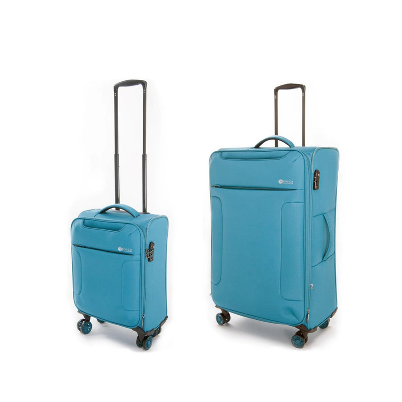 Tosca Teal So-Lite Soft side Trolley luggage 2-Pce set 78cm/52cm AIR4044