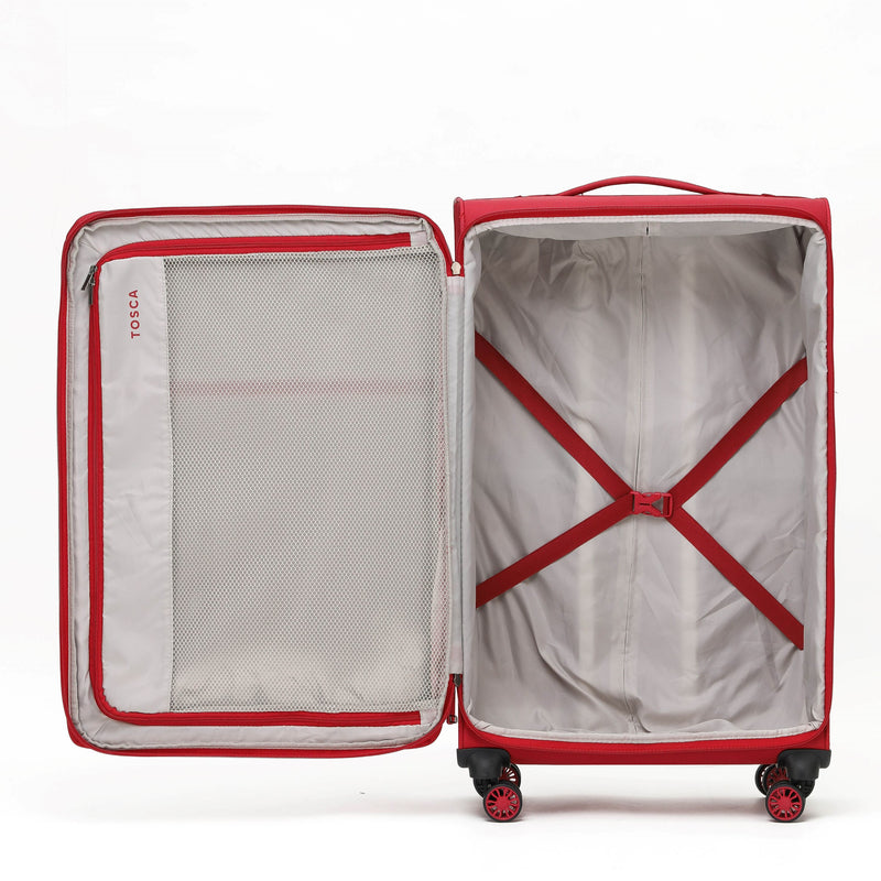 Tosca So-Lite 4.0 Collection 2-Pce Set 79/54cm soft side Trolley cases AIR5055-2 piece set Red