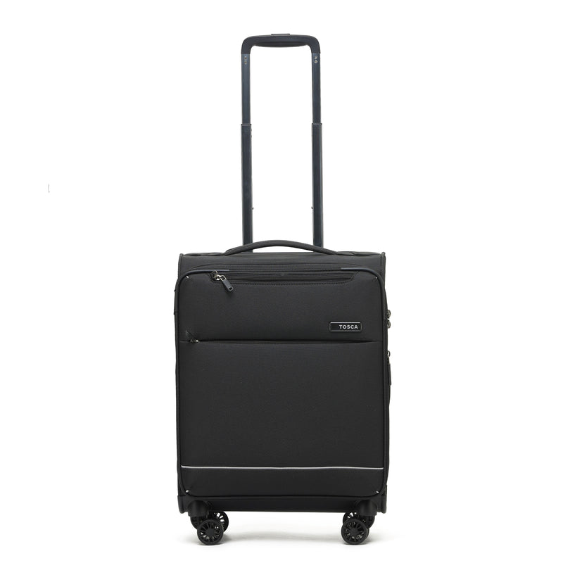 Tosca So-Lite 4.0 Collection Full-Set 79/67/54cm Soft side Trolley Luggage AIR5055-Black