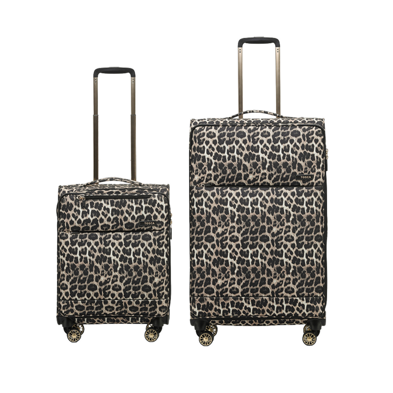 Tosca So-Lite 4.0 Collection 2-Pce Set 79/54cm soft side Trolley cases AIR5055-2 piece set Leopard