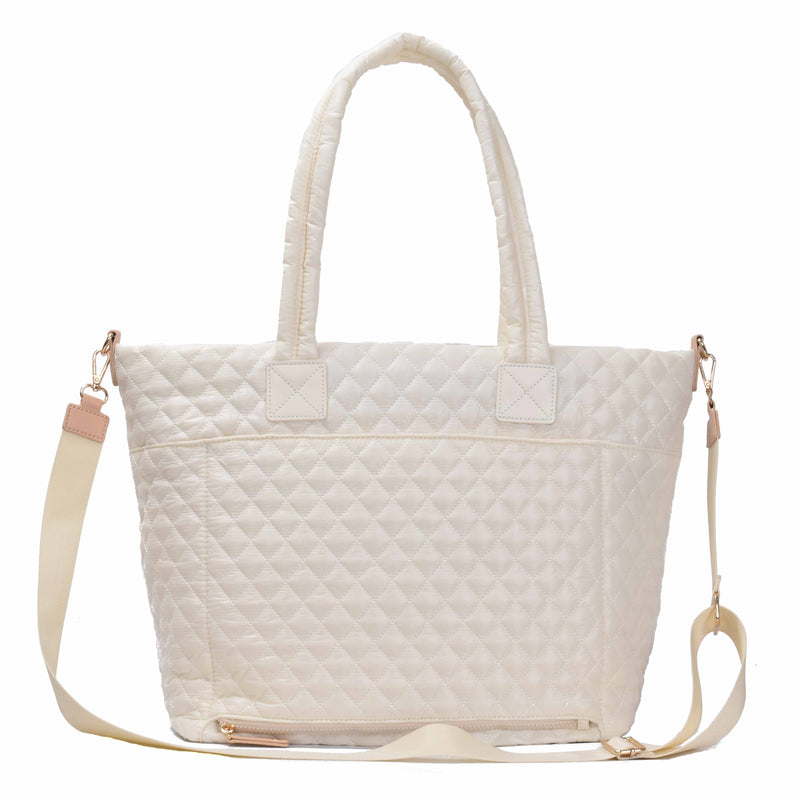 Tosca Metro Collection fashion quilted large travel tote MET980-Mushroom