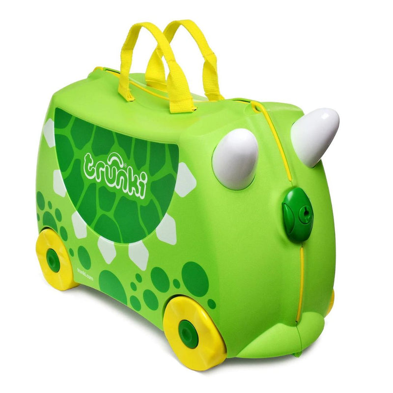 TRUNKI Kids ride-on hard side carry on suitcase T0066-GB01 Dudley Dinosaur