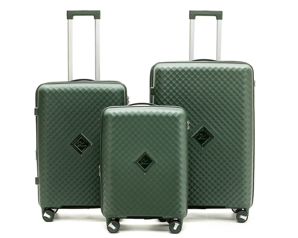 Gino Borelli Kai iwi Collection full set hard side polypropylene trolleys 76/66/55cm GB2402 Green