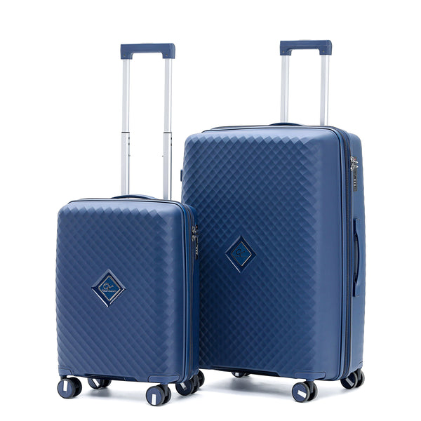 Gino Borelli Kai iwi Collection polypropylene hard side 2-Pce 76 & 55cm trolleys GB2402-Inky Blue