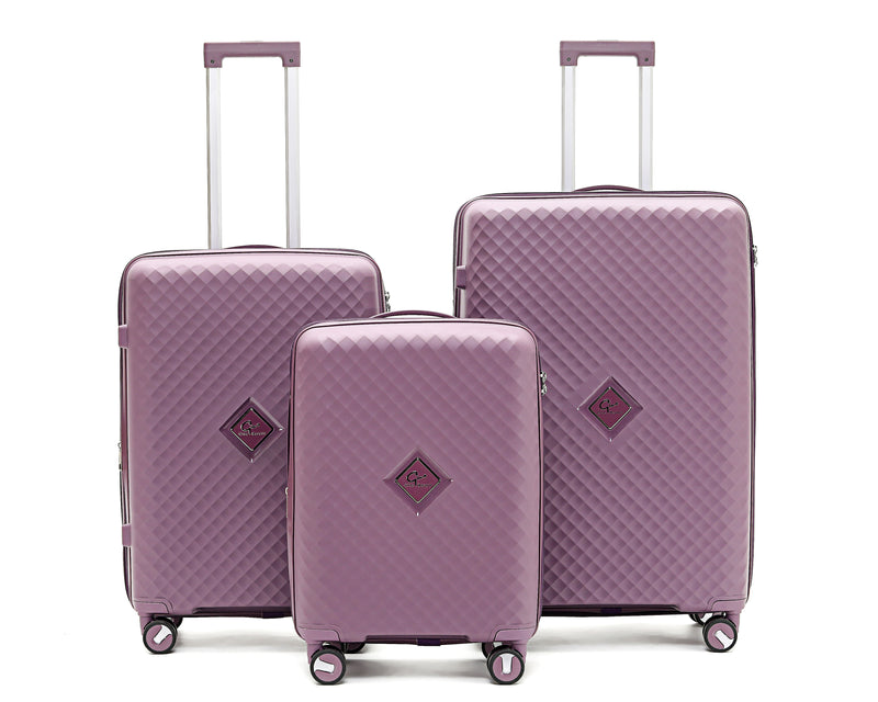 Gino Borelli Kai iwi Collection 76cm hard side checked polypropylene trolley GB2402A-Purple