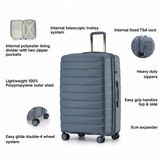 The New Zealand Luggage Co Pilot Collection Polypropylene 76cm Trolley Case NZ005A-Slate