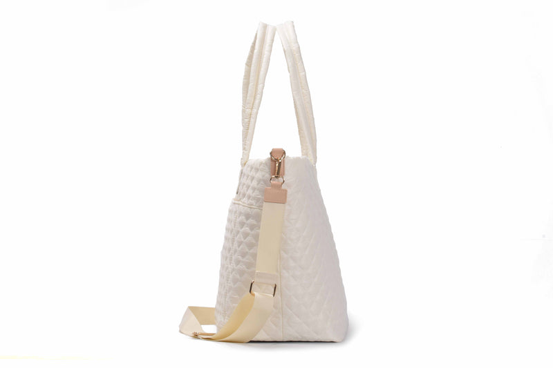 Tosca Metro Collection fashion quilted large travel tote MET980-Mushroom