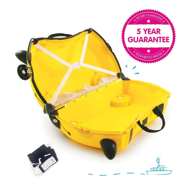 TRUNKI Kids ride-on hard side carry on suitcase T0044-GB01 Bernard Bee