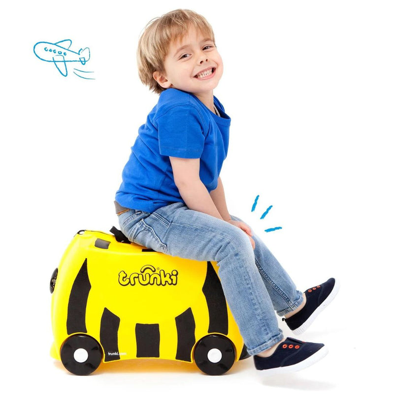 TRUNKI Kids ride-on hard side carry on suitcase T0044-GB01 Bernard Bee