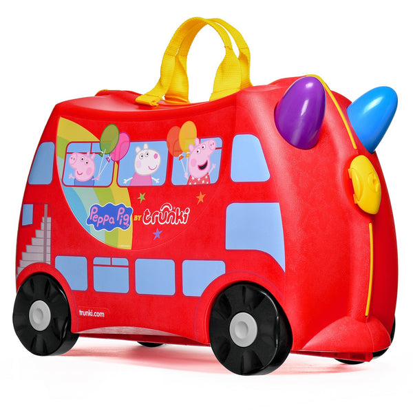 TRUNKI Kids ride-on hard side carry on suitcase T0641 Peppas Arty Bus