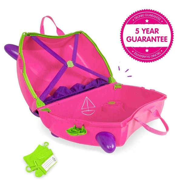 TRUNKI Kids ride-on hard side carry on suitcase T0061-GB01 Trixie-Pink