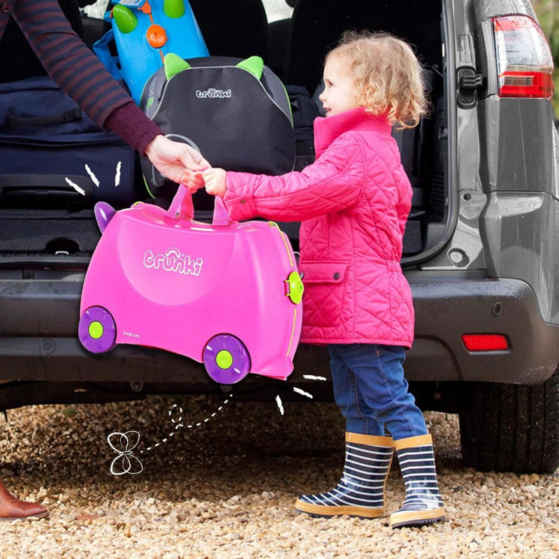 TRUNKI Kids ride-on hard side carry on suitcase T0061-GB01 Trixie-Pink