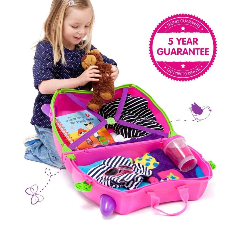 TRUNKI Kids ride-on hard side carry on suitcase T0061-GB01 Trixie-Pink