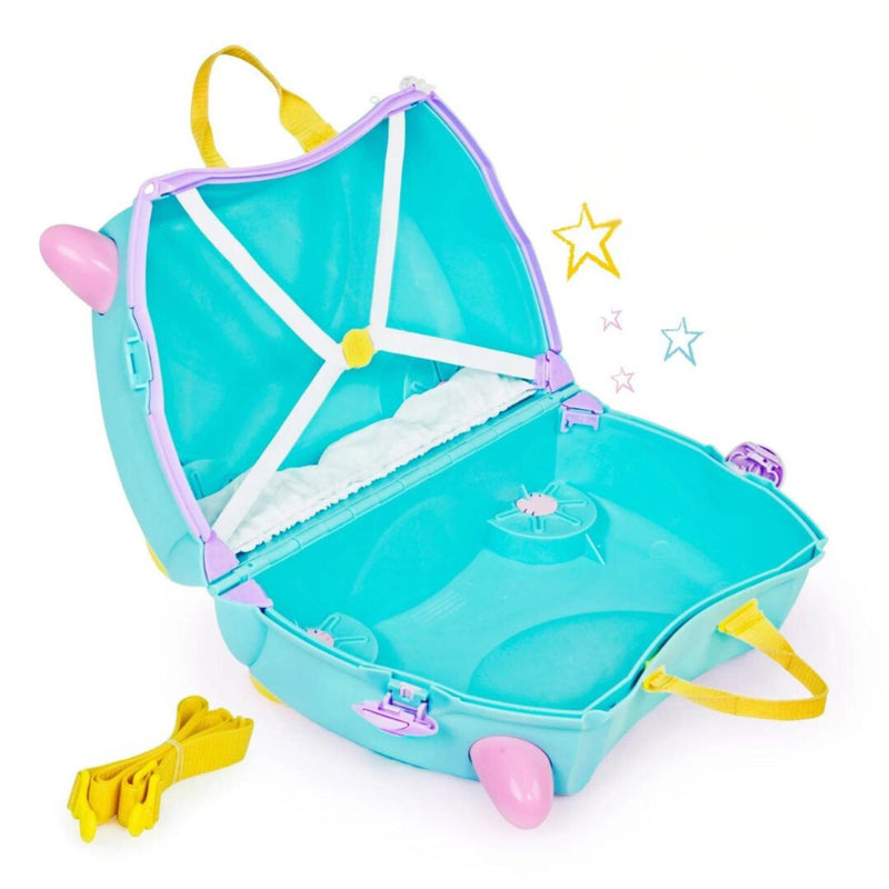 TRUNKI Kids ride-on hard side carry on suitcase TO287-GB01 Una Unicorn