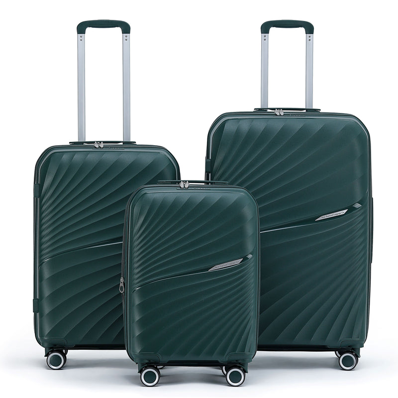 New Zealand Luggage Hauraki Collection 2-Pce travel set polypropylene trolley cases 66cm/55cm NZ004-Petrel Green