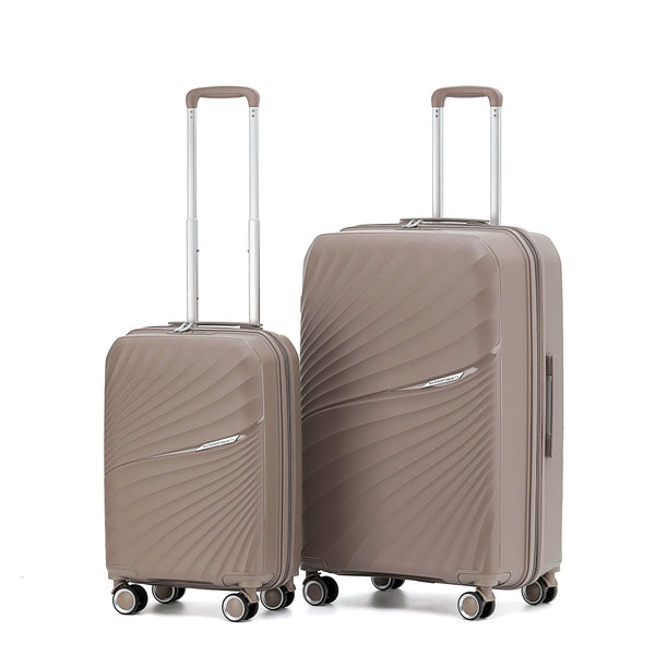 New Zealand Luggage Co Hauraki Collection 2-Pce set 76cm/55cm Polypropylene trolley cases NZ004A/C Sand